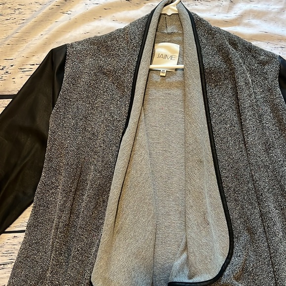 Jaime Faux Leather Cardigan Sweater Jacket Size 2x - Picture 2 of 10